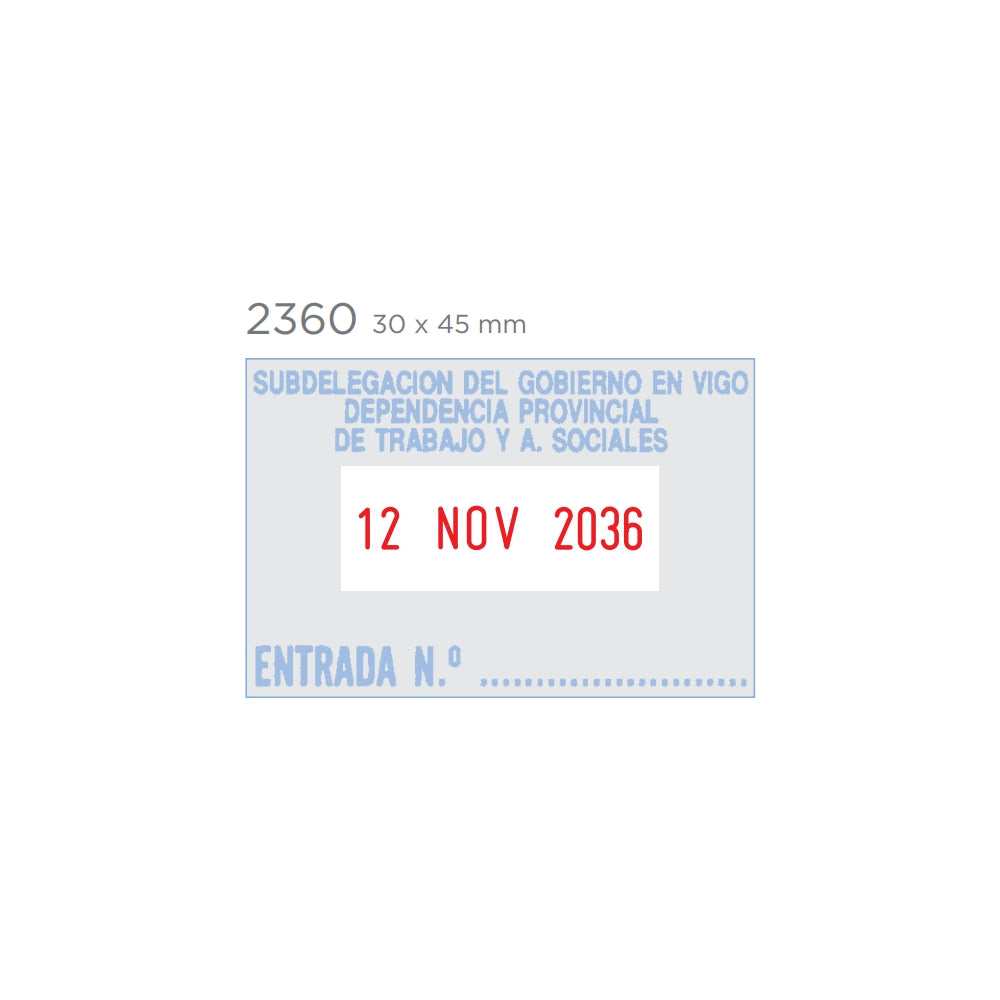 2360 fém dátum bélyegzőgumi minta