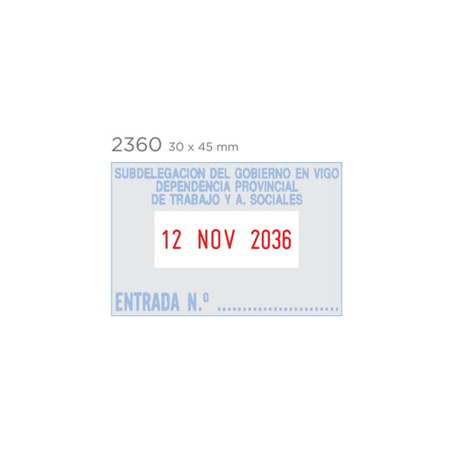 2360 fém dátum bélyegzőgumi minta