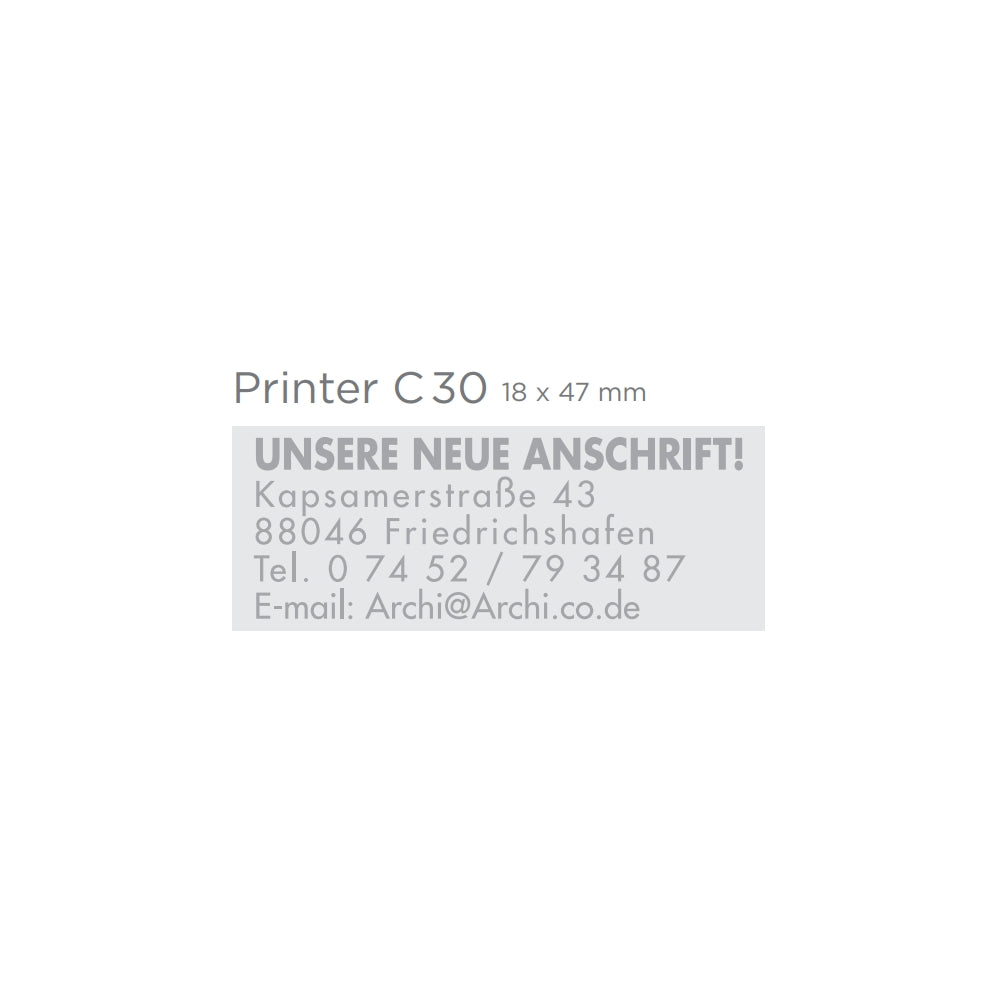 Printer C30 bélyegzőgumi lenyomat minta