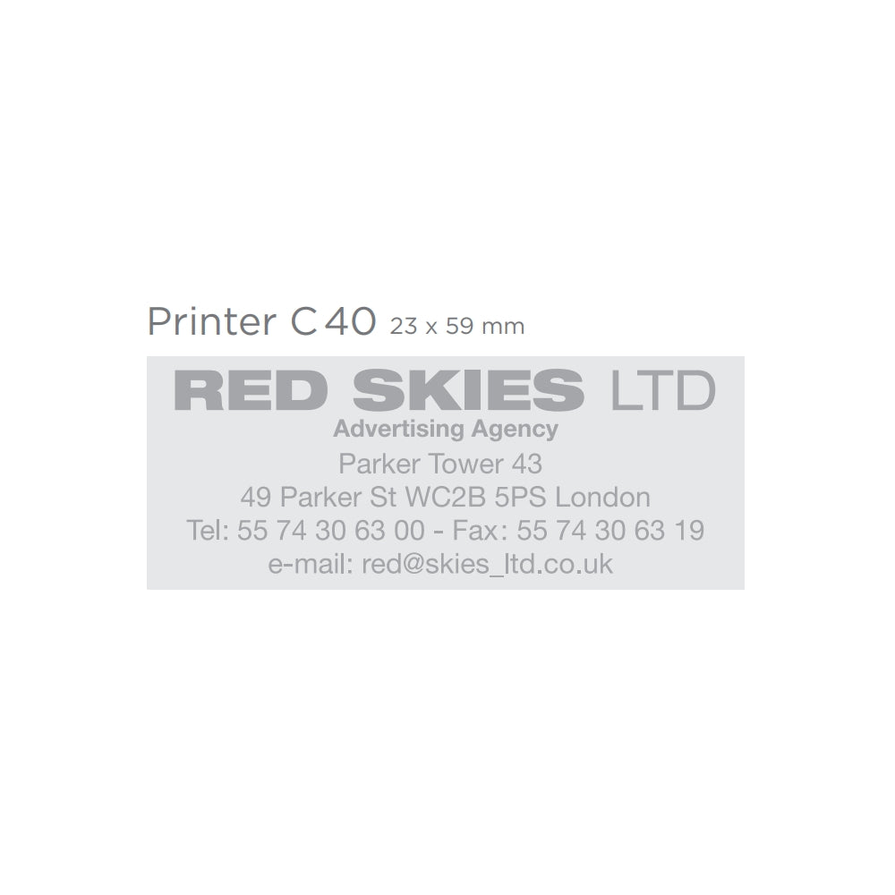 Printer C40 bélyegző gumi minta