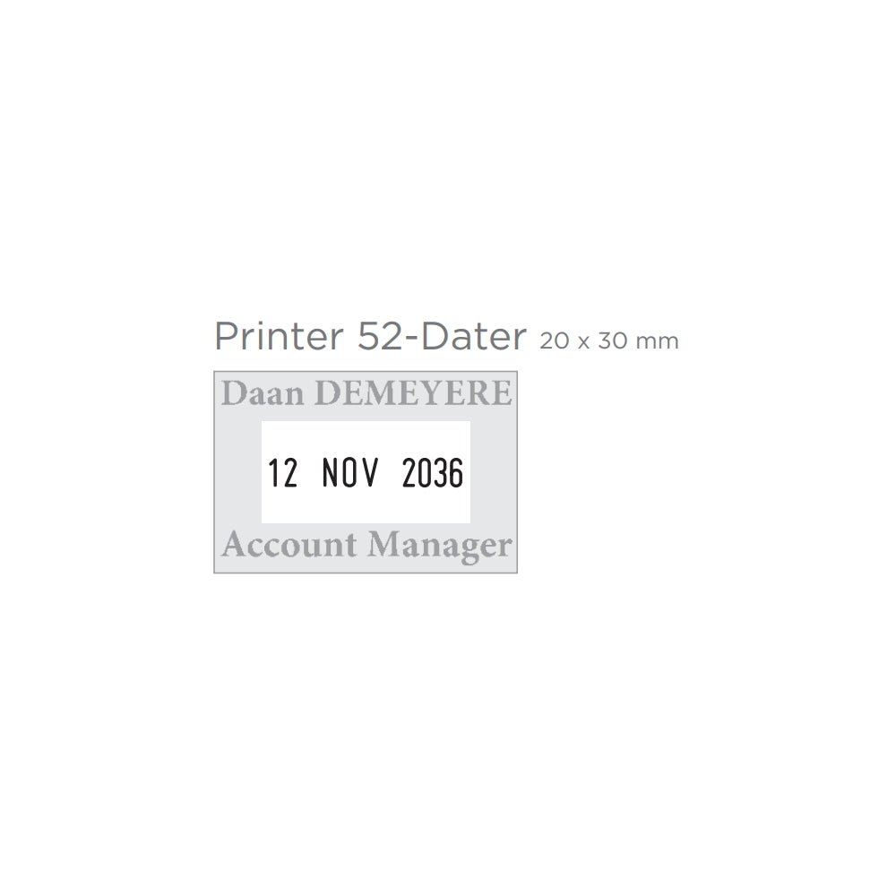 Printer 52 dátum bélyegzőgumi minta