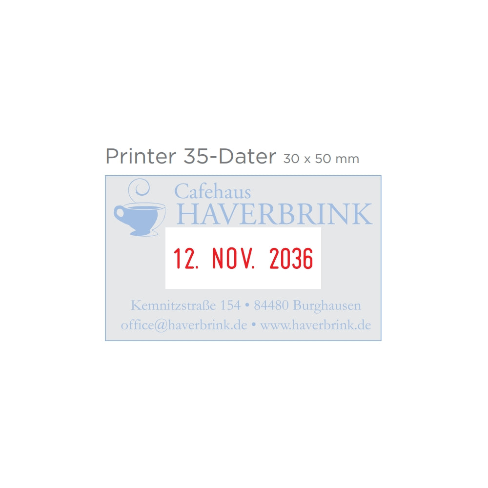 Printer 35 dátum bélyegzőgumi minta