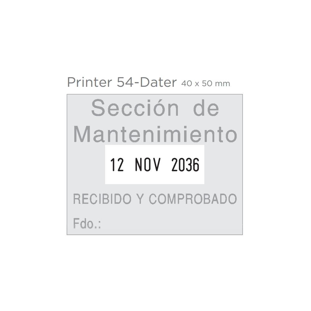 Printer 54  dátum bélyegzőgumi minta