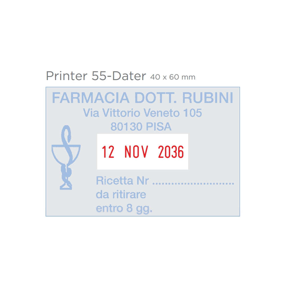 Printer 55 dátum bélyegzőgumi minta
