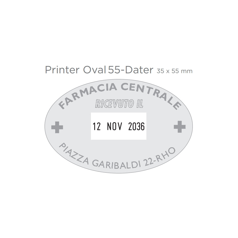 Printer ovális 55 dátum bélyegzőgumi minta