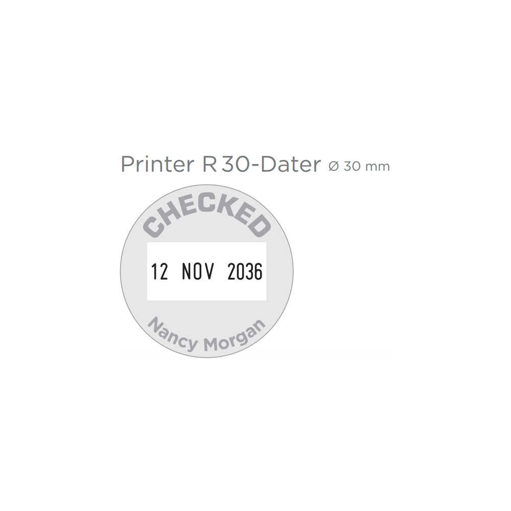 Printer R30 dátum bélyegzőgumi minta