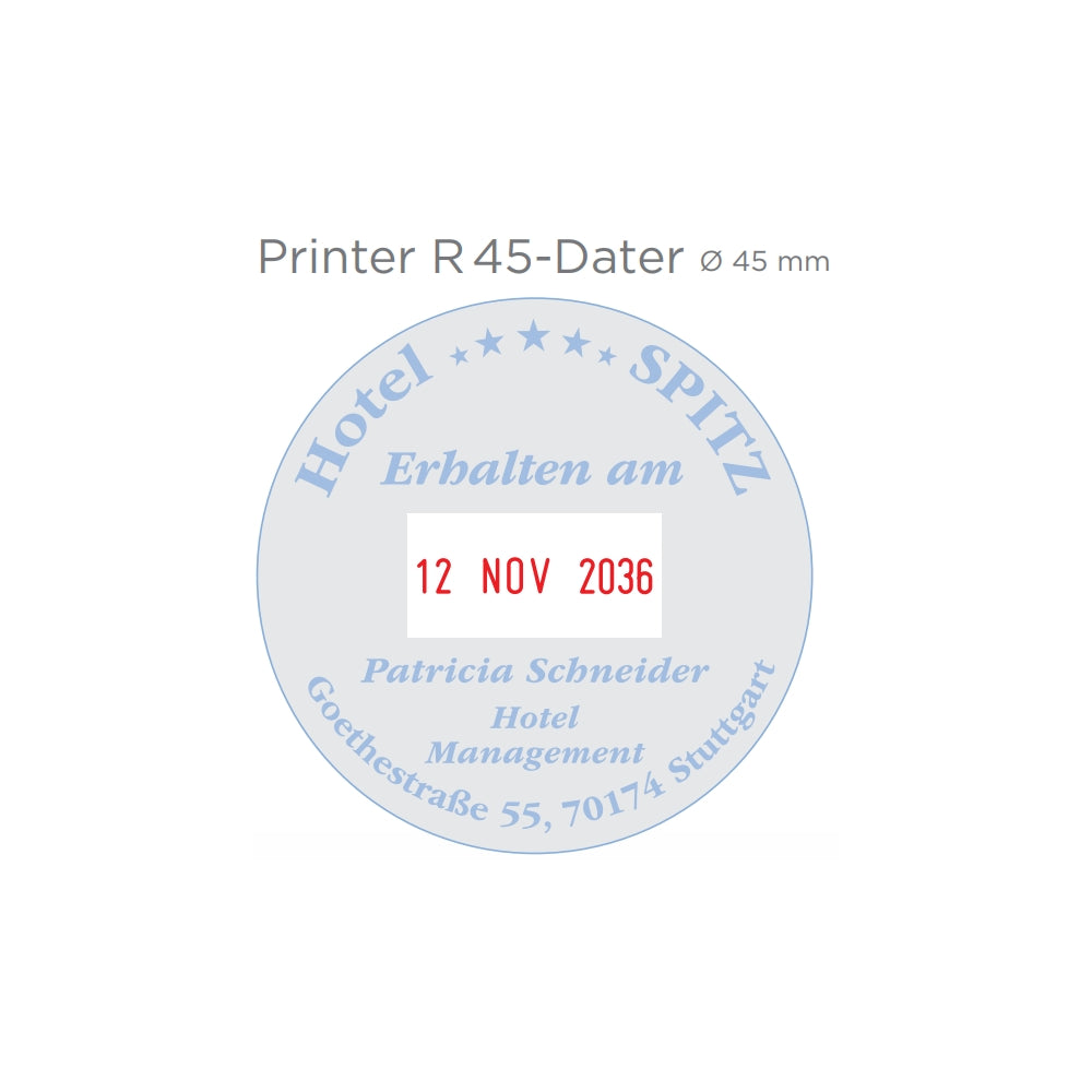 Printer R45 dátum bélyegzőgumi minta