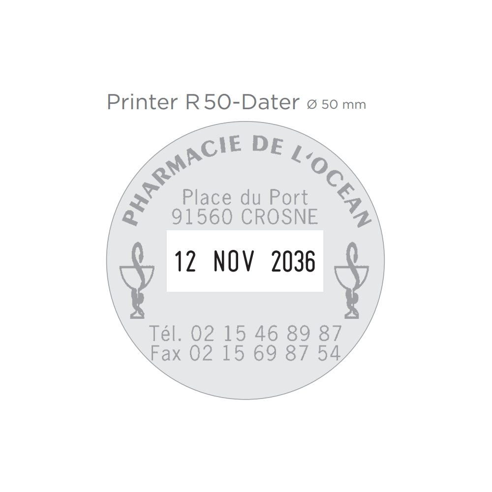 Printer R50 dátum bélyegzőgumi minta
