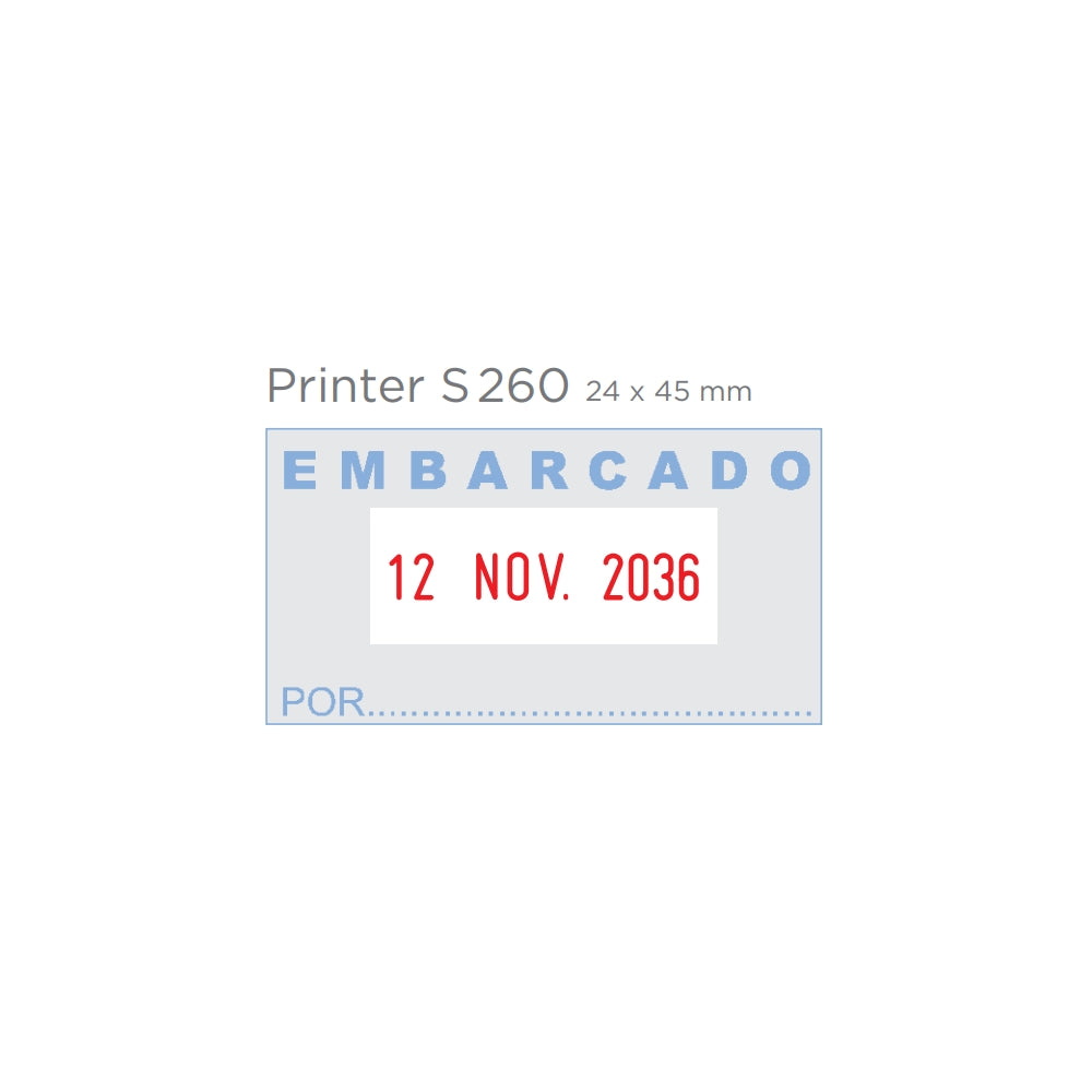 Printer S260 dátum bélyegzőgumi minta