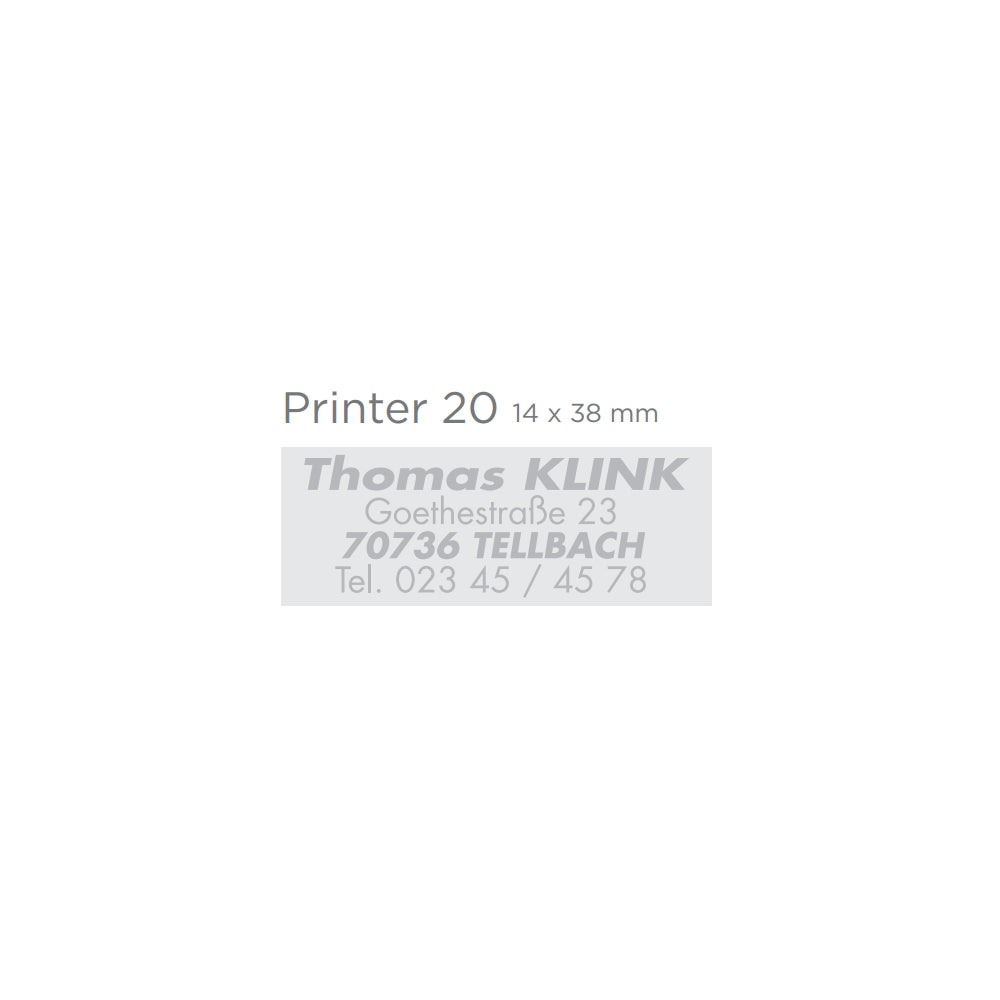 Printer 20 bélyegzőgumi minta
