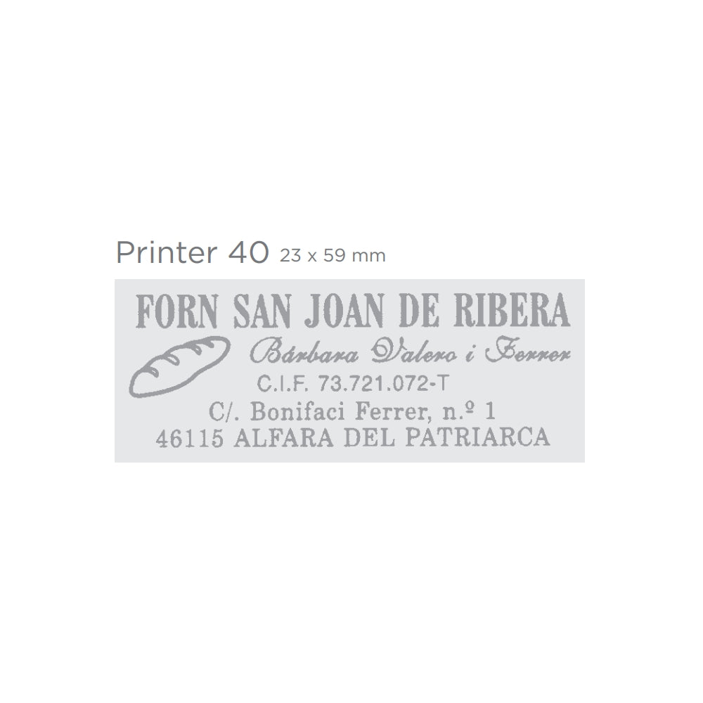 Printer 40 bélyegzőgumi minta