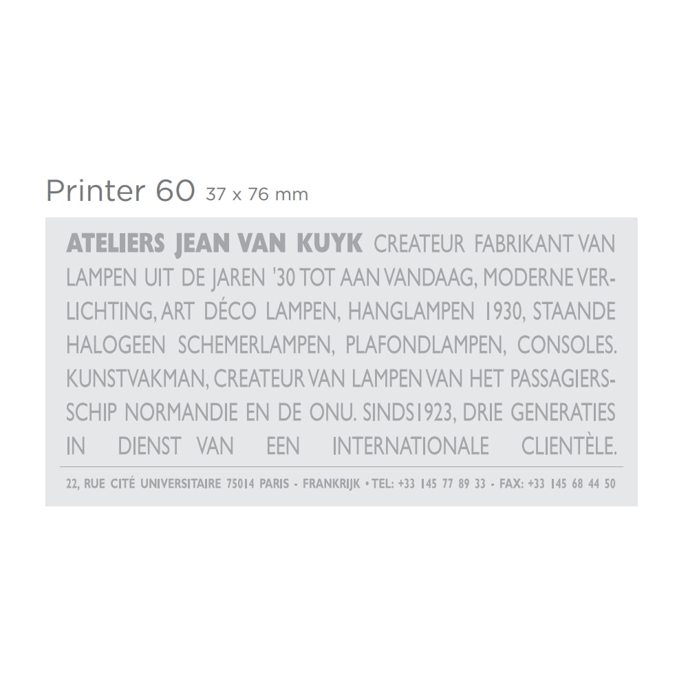 Printer 60 bélyegzőgumi minta