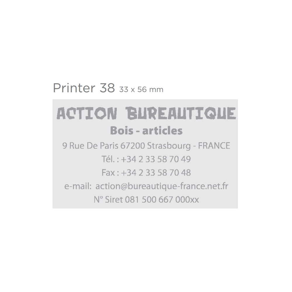 Printer 38 bélyegzőgumi minta