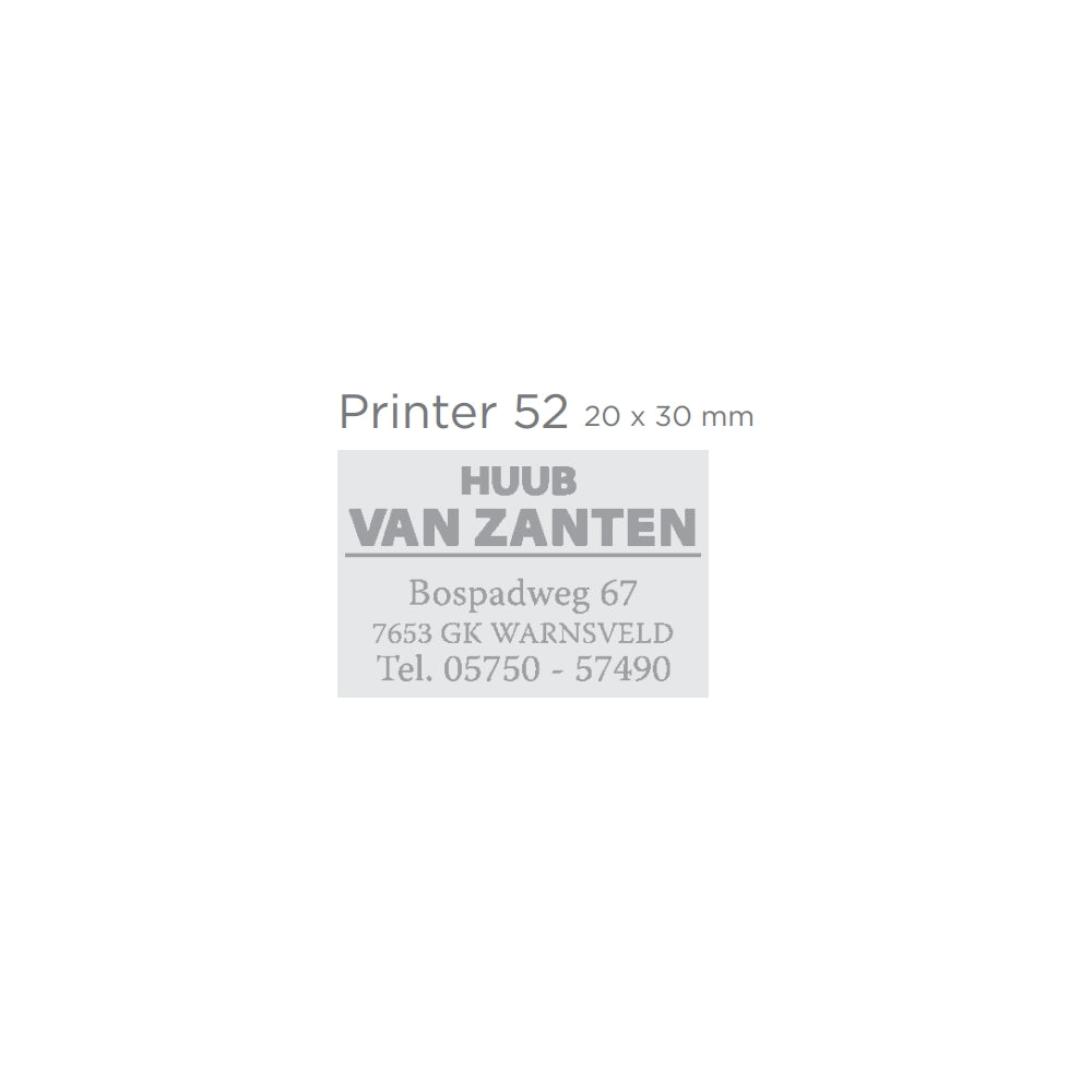 Printer 52 bélyegzőgumi minta