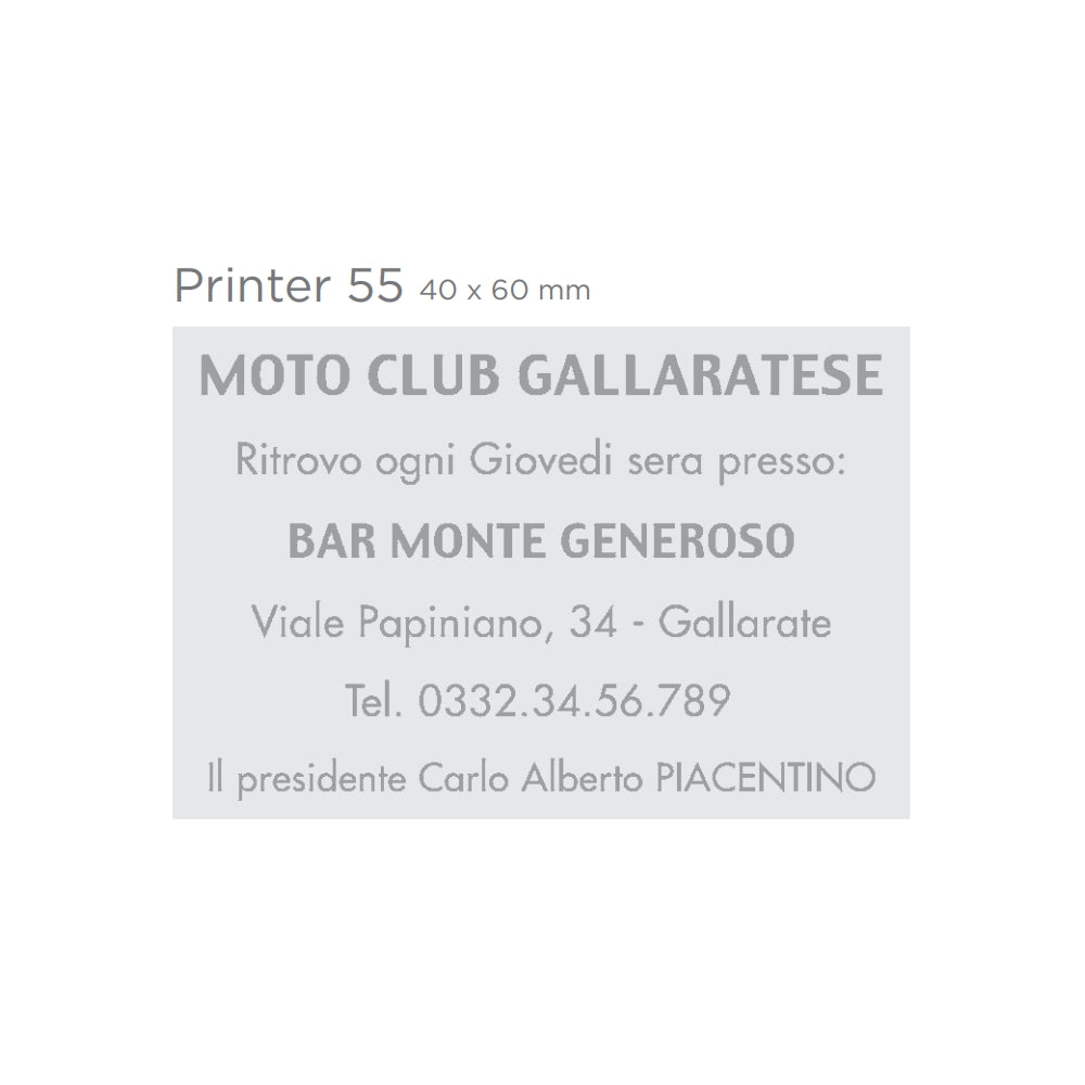 Printer 54 bélyegzőgumi minta