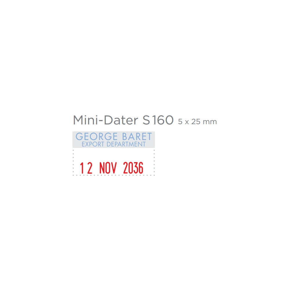 Mini dátum S160 bélyegzőgumi minta
